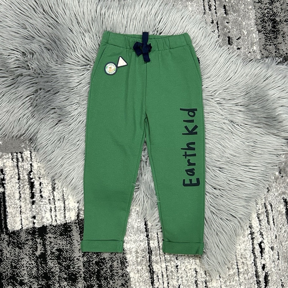 Mon Coeur Youth Green Recycled Terry Earth Kid Jogger Size 4/5Y